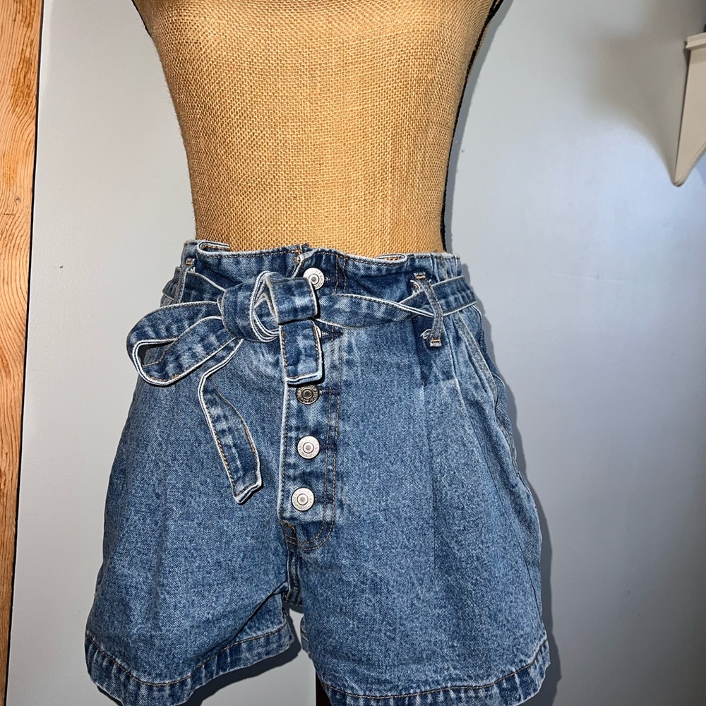 Abercrombie & Fitch Blue Jean Shorts with Belt